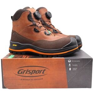 Grisport BOA Wolf Safety Boots Mens 9 Brown Leather Waterproof Vibram EH PR 6in